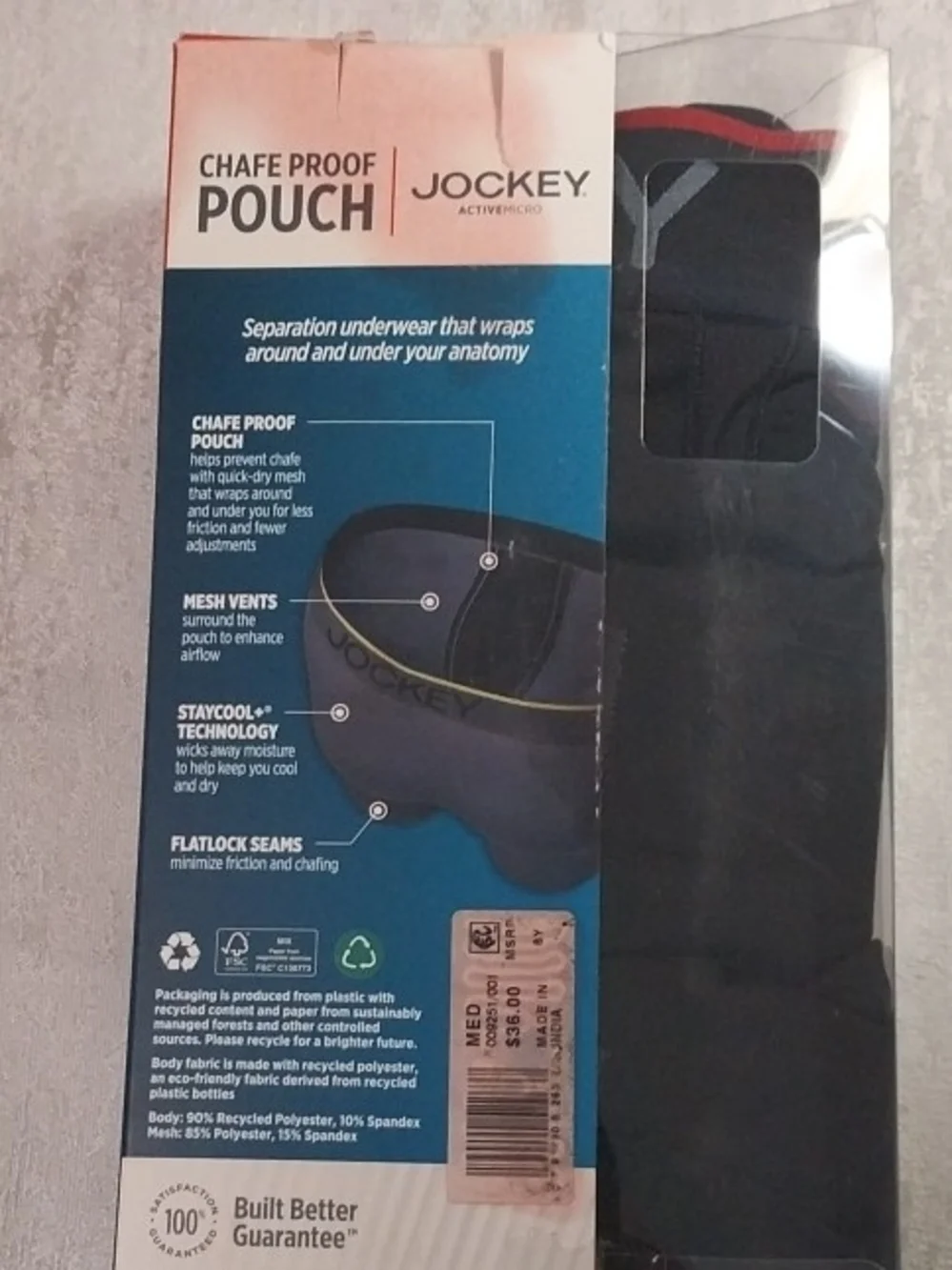 Jockey Men’s Active Micro Boxer Briefs - Black and Gray